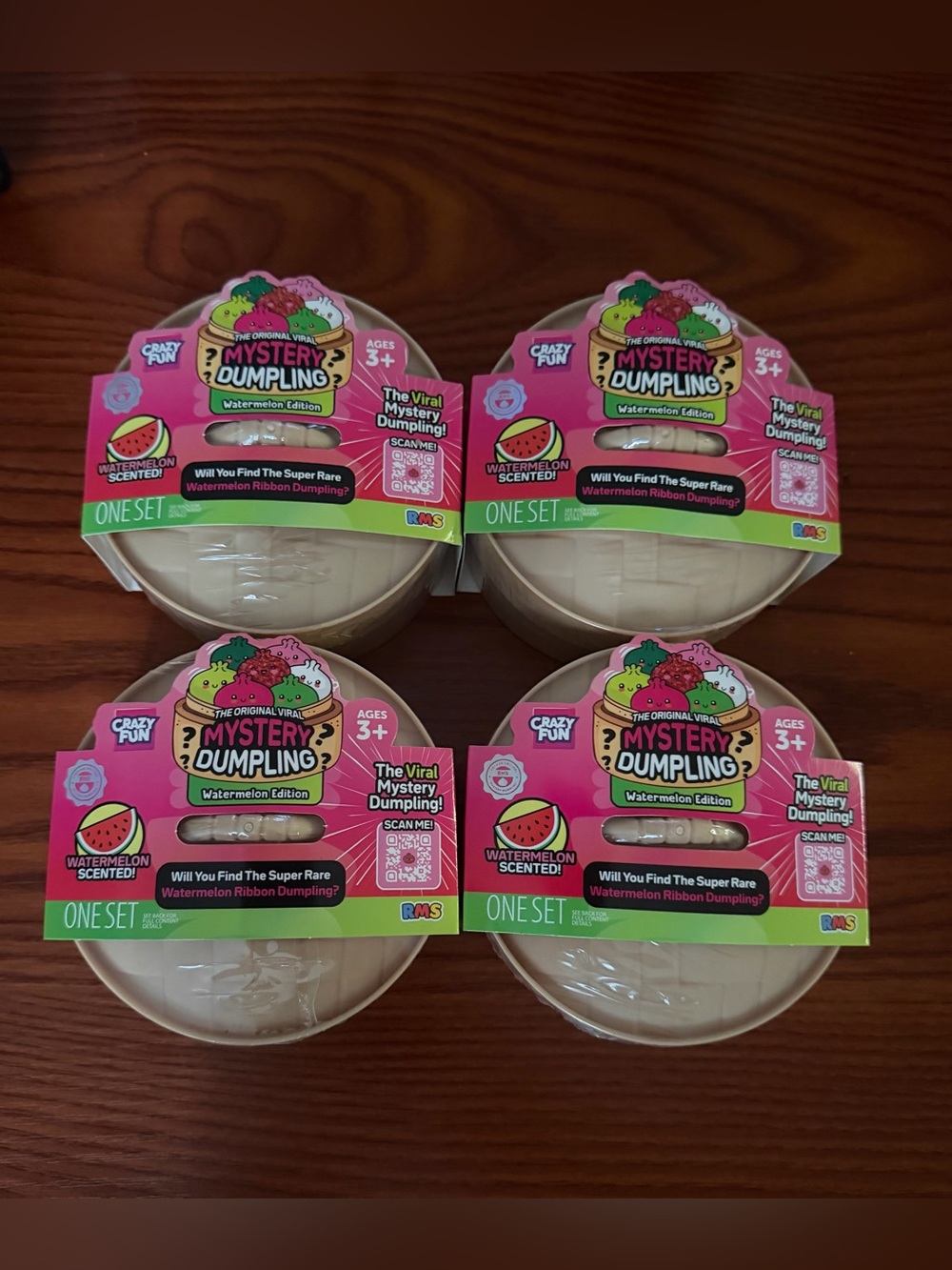 🍉 4 RMS Crazy Fun Mystery Squishy Dumpling Watermelon Scented Surprise Toy NEW